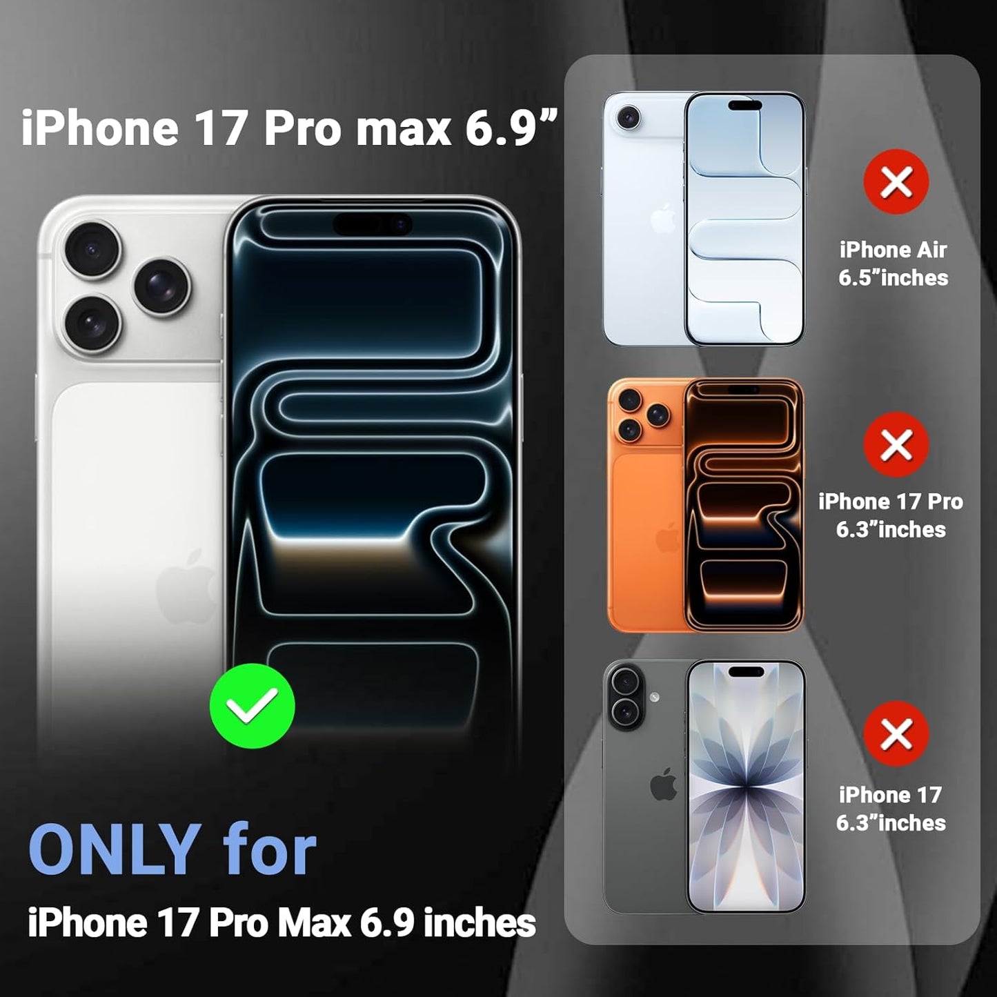 for Iphone 17 Pro Max Case Clear with Screen Protector, [Compatible with Magsafe][Anti-Yellowing][Military-Grade Protection] Shockproof Slim Magnetic Phone Case 6.9 Inch, Transparent