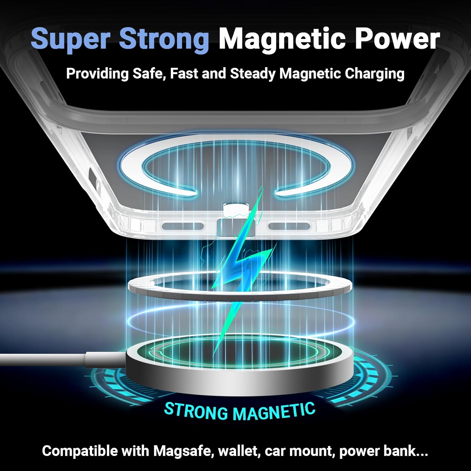 for Iphone 17 Pro Max Case Clear with Screen Protector, [Compatible with Magsafe][Anti-Yellowing][Military-Grade Protection] Shockproof Slim Magnetic Phone Case 6.9 Inch, Transparent