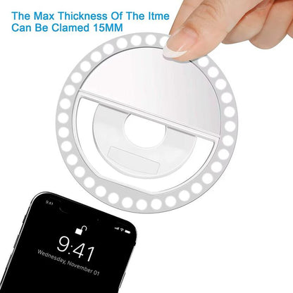 Dantiger Portable Selfie Ring Light - USB Rechargeable with Beauty & Skin Enhancement for Stunning Photos