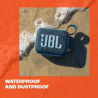 Go 4 - Ultra-Portable, Waterproof and Dustproof Bluetooth Speaker, Big Pro Sound with Punchy Bass, 7-Hour Built-In Battery, Made in Part with Recycled Materials (Blue)
