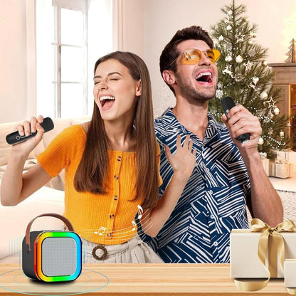 HITOZON Wireless Karaoke Speaker System with Microphone - HiFi Sound, RGB LED Lights, and Voice Effects for Outdoor Fun and Parties - Perfect Gift for Birthdays and Home Entertainment!
