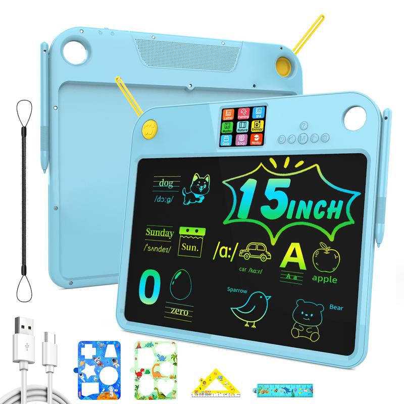 16" Dual-Sided Kids LCD Writing Tablet - Rechargeable, Durable & Colorful Frame - Perfect Fun & Educational Gift for Home, School & Travel