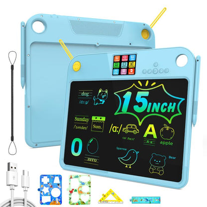16" Dual-Sided Kids LCD Writing Tablet - Rechargeable, Durable & Colorful Frame - Perfect Fun & Educational Gift for Home, School & Travel