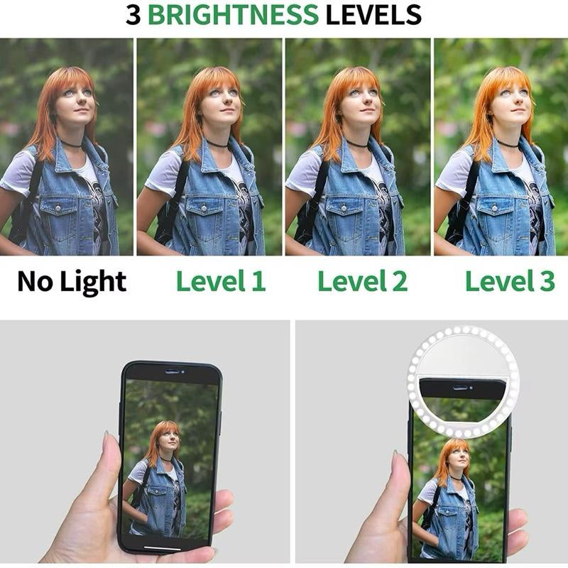 Dantiger Portable Selfie Ring Light - USB Rechargeable with Beauty & Skin Enhancement for Stunning Photos