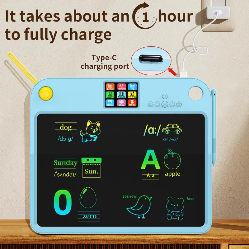 16" Dual-Sided Kids LCD Writing Tablet - Rechargeable, Durable & Colorful Frame - Perfect Fun & Educational Gift for Home, School & Travel